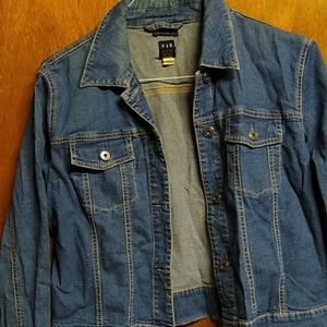 Gap lady's stretch blue jean jacket size large